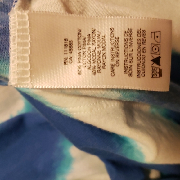 MICHAEL Michael Kors White, Blue & Torquoise Striped Tank Size: S/P - Picture 5 of 8